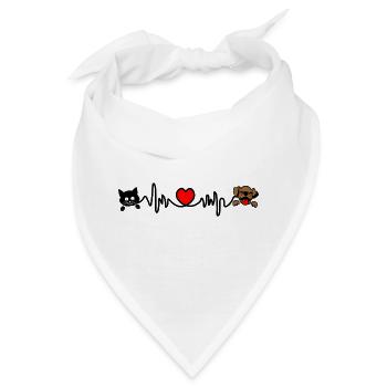 Cardio-Herzfrequenz Hund und Katze Haustiere - Bandana - Weiß - Vorne