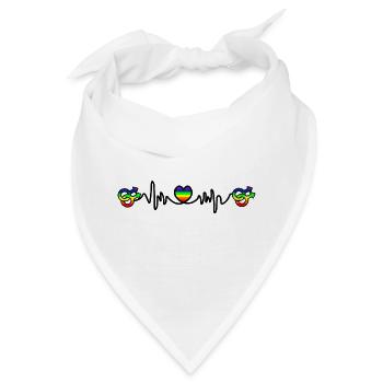 Homo Herzschlag Cardio - Bandana - Weiß - Vorne