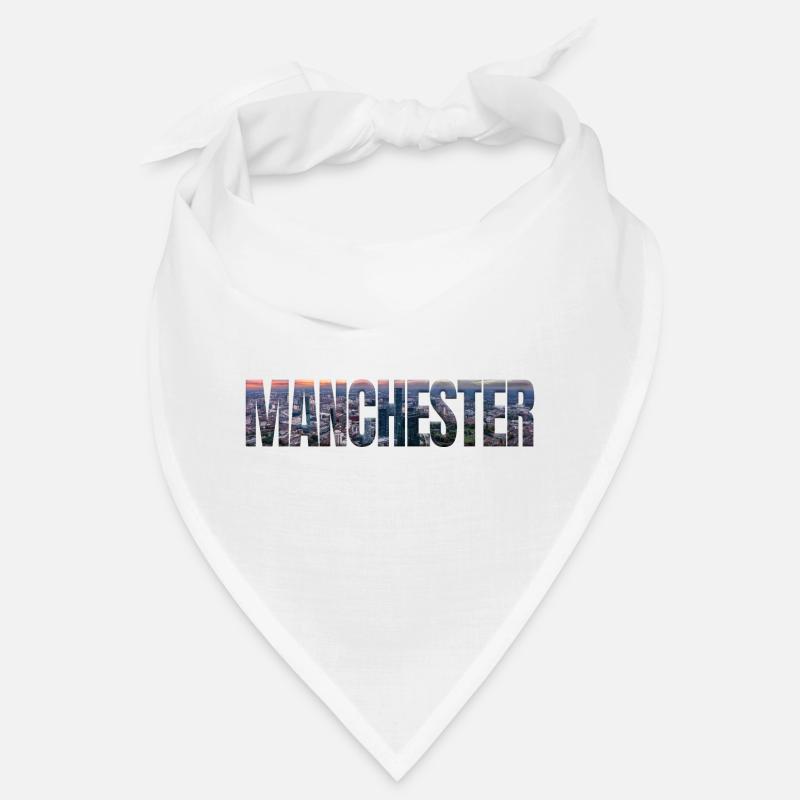 Manchester Skyline in Textfassade Bandana