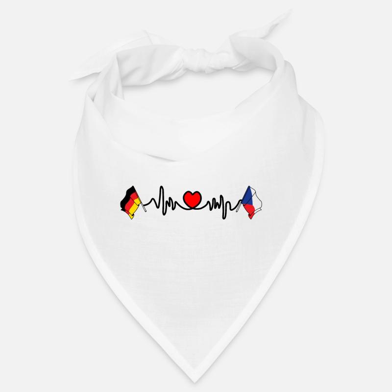 Cardio coeur avec drapeau Allemagne et drapeau République tchèque Bandana