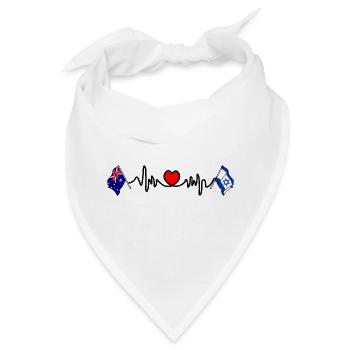 Cardio-Herz mit Flagge Australien und Flagge Israel - Bandana - Weiß - Vorne