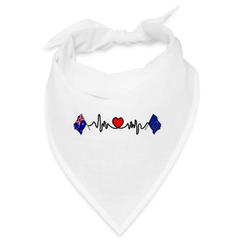 Cardio-Herz mit Flagge Australien und Flagge Europa - Bandana - Weiß - Vorne