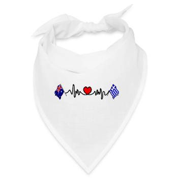 Cardio-Herz mit Flagge Australien Flagge Griechenland - Bandana - Weiß - Vorne