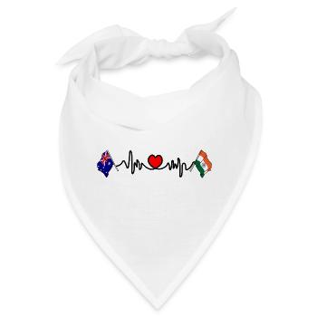 Flaggen Australien Cardio-Herz mit Flagge Indien - Bandana - Weiß - Vorne