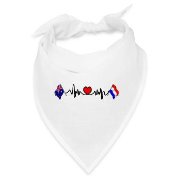 Cardio-Herz mit Flagge Australien und Flagge Niederlande - Bandana - Weiß - Vorne