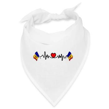 Herzfrequenz-Cardio für Moldawien - Bandana - Weiß - Vorne