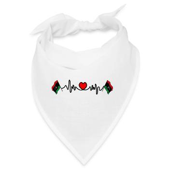 Herzfrequenz Cardio Flagge Libyen - Bandana - Weiß - Vorne