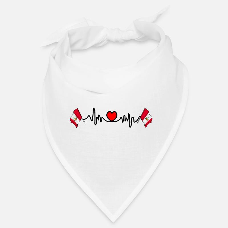 Cardio coeur avec drapeau Pérou Bandana