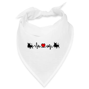 Herzfrequenz Cardio Stier Bulle - Bandana - Weiß - Vorne