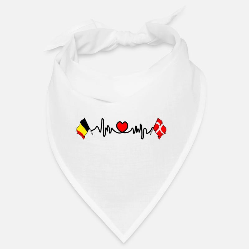 Cardio heart, Drapeau de la Belgique, drapeau du Danemark Bandana