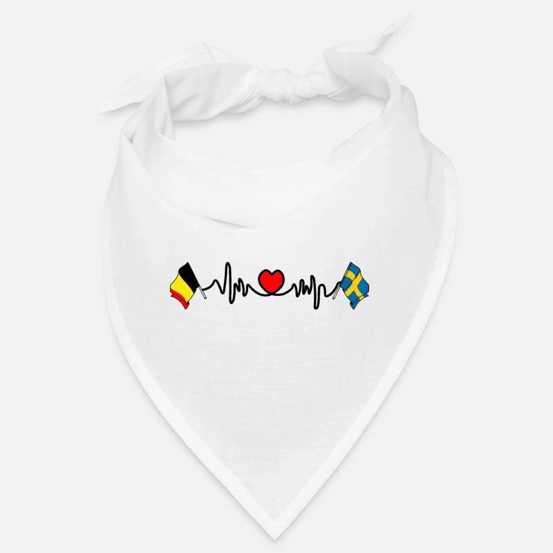 Cardio heart Drapeau Belgique, drapeau Suède Bandana