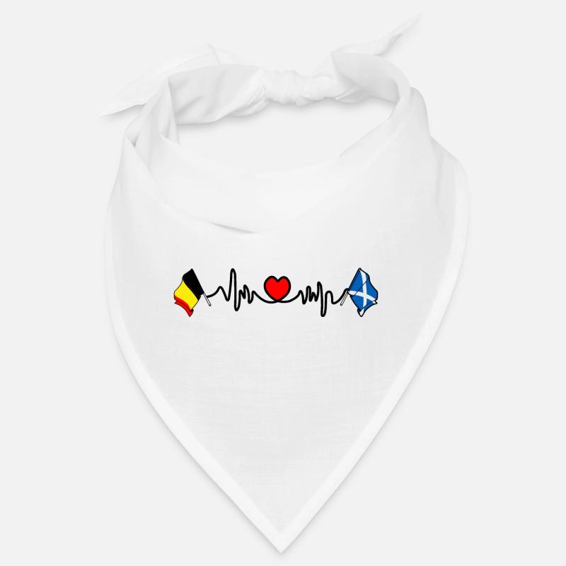 Cardio heart Drapeau Belgique, drapeau Écosse Bandana