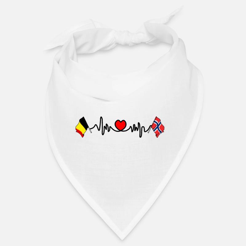 Cardio heart Drapeau Belgique, drapeau Norvège Bandana
