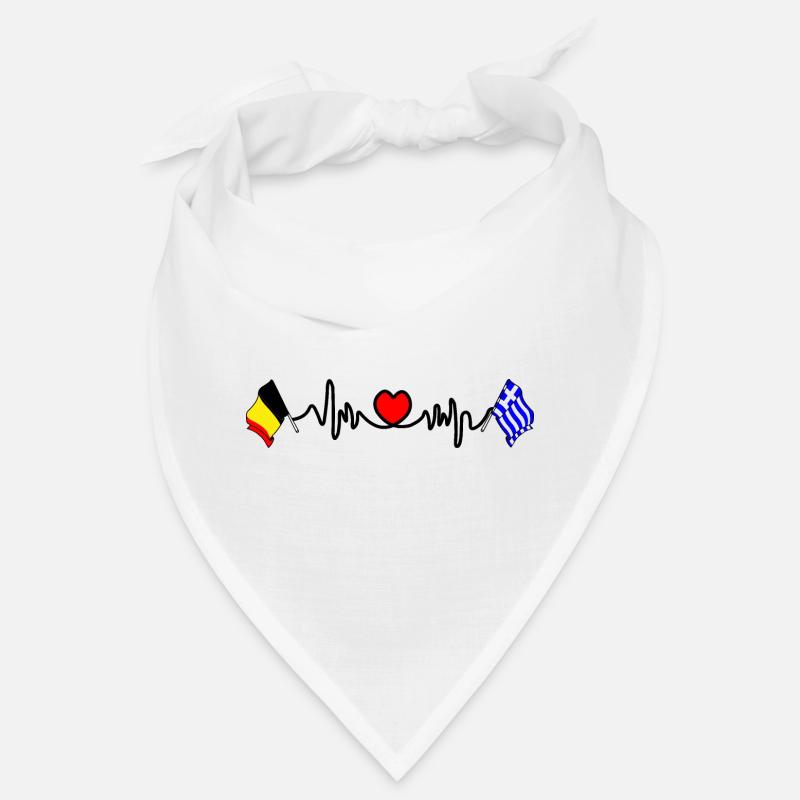 Cardio heart Drapeau Belgique, drapeau Grèce Bandana