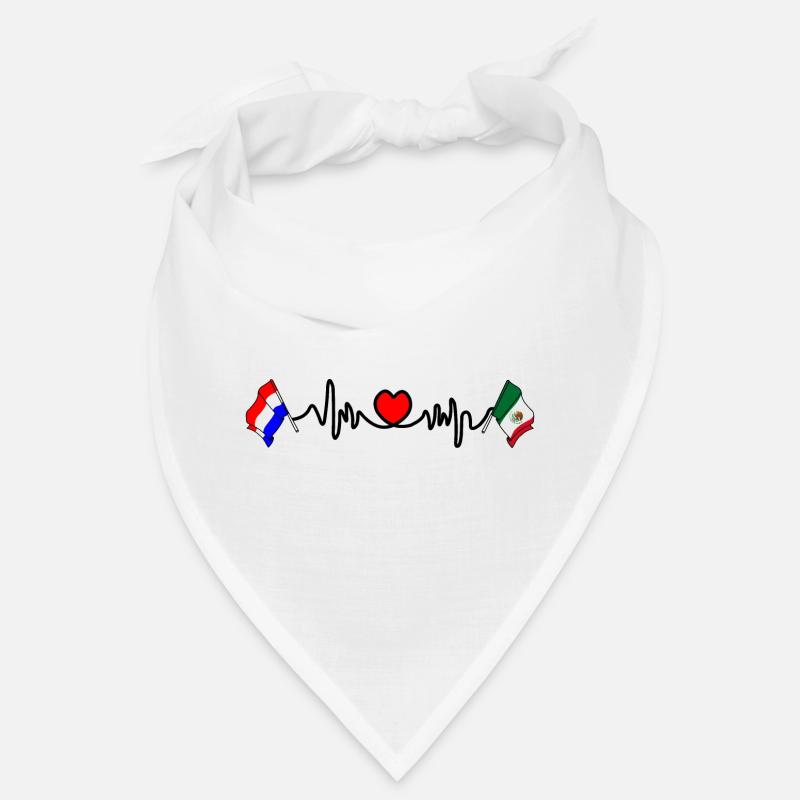 Cardio heart Drapeau Pays-Bas, drapeau Mexique Bandana