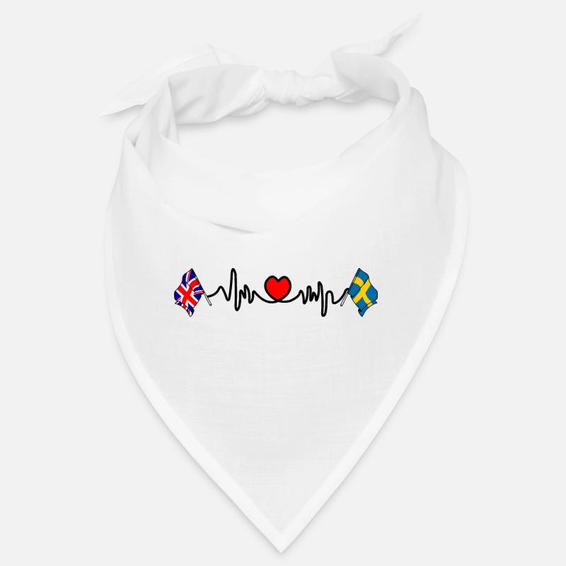 Cardio heart Drapeau Angleterre, drapeau Suède Bandana