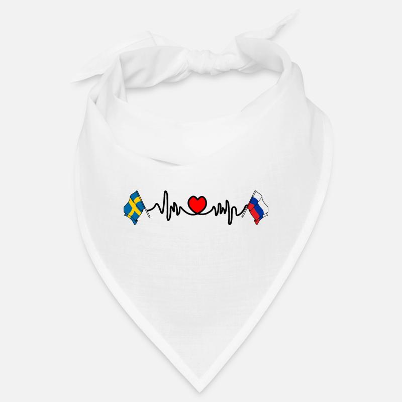Cardio heart Drapeau Suède, drapeau Russie Bandana
