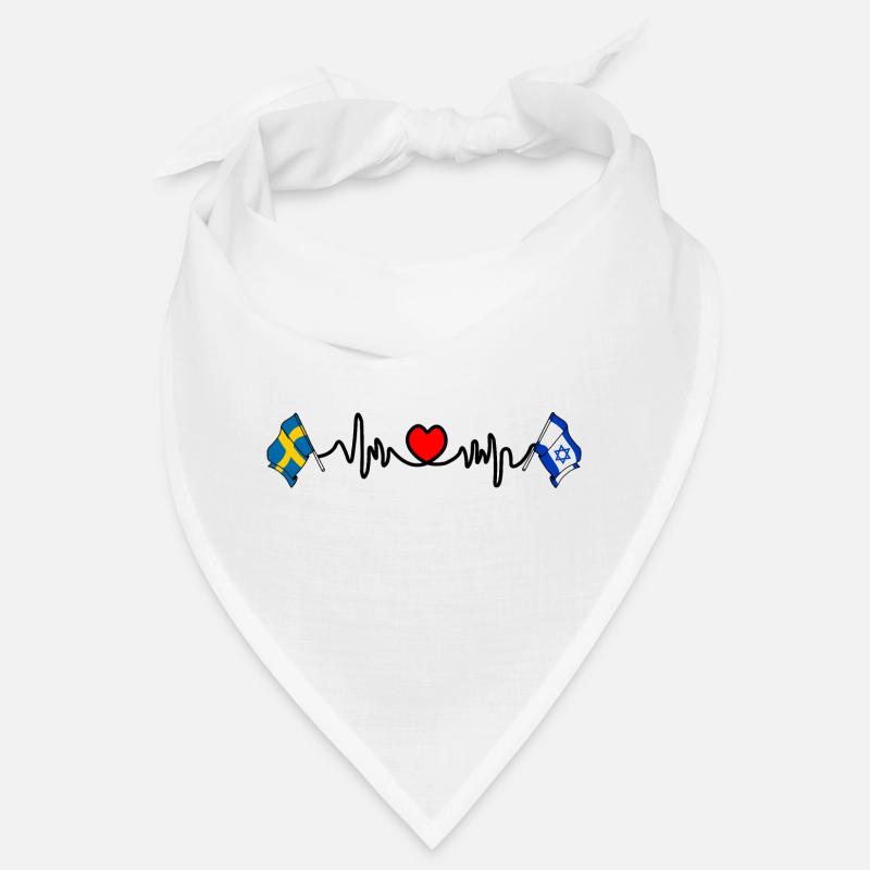 Cardio heart Drapeau Suède, drapeau Israël Bandana
