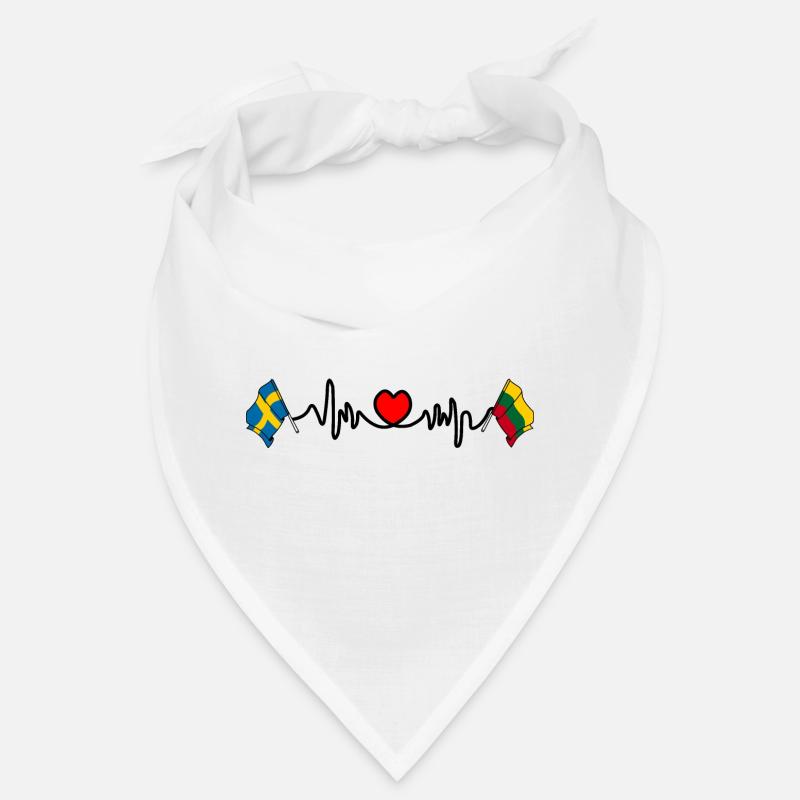 Cardio heart Drapeau Suède, drapeau Lituanie Bandana