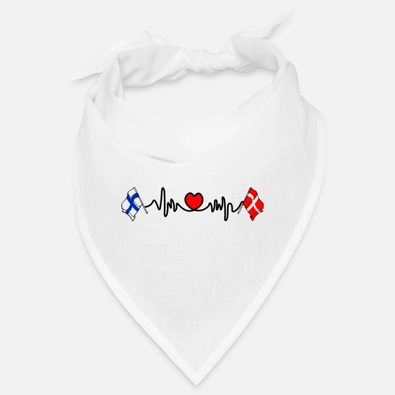 Cardio heart Drapeau Finlande, drapeau Danemark Bandana