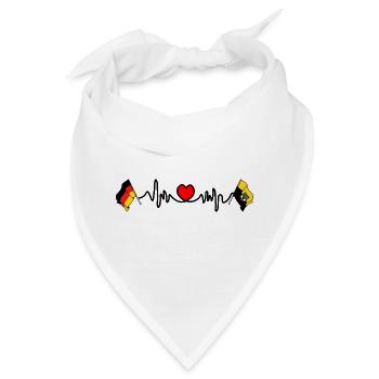 Cardio Herz Flagge Deutschland, Flagge Sachsen Anhalt - Bandana - Weiß - Vorne