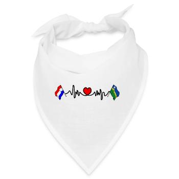 Cardio-Herz-Flagge Niederlande, Flevoland - Bandana - Weiß - Vorne