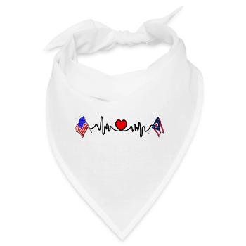 Cardio-Herz mit USA-Flagge und Ohio-Flagge - Bandana - Weiß - Vorne