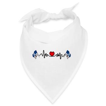 Jämtland Herzfrequenz-Design - Bandana - Weiß - Vorne