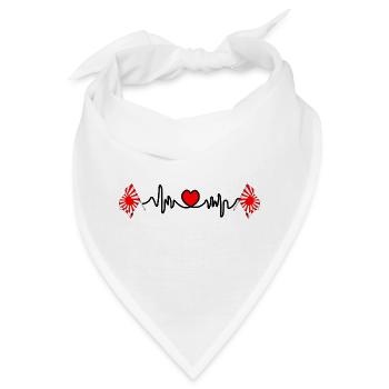 Heartbeat & Rising Sun Flaggen - Bandana - Weiß - Vorne