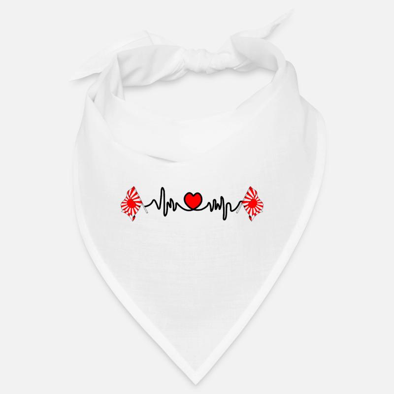 Battement de cœur et drapeaux du soleil levant Bandana