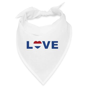 Vibrierendes Herz mit bunter Flagge - Bandana - Weiß - Vorne