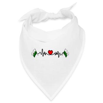 Steiermark-Flaggen-Herzschlag - Bandana - Weiß - Vorne