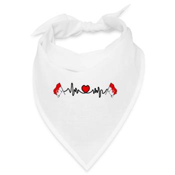 Vorarlberger Herzschlagflaggen - Bandana - Weiß - Vorne