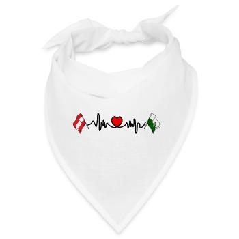 Steiermark-Flaggen mit Herzschlag - Bandana - Weiß - Vorne