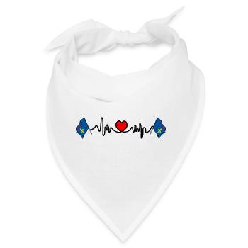 Design – Provence-Flagge mit Herzschlag - Bandana - Weiß - Vorne