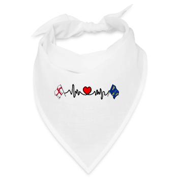 Cheshire & England Herzschlag - Bandana - Weiß - Vorne