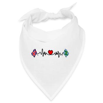Derbyshire & UK Heartbeat - Bandana - Weiß - Vorne