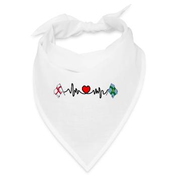 Derbyshire & England Heart - Bandana - Weiß - Vorne
