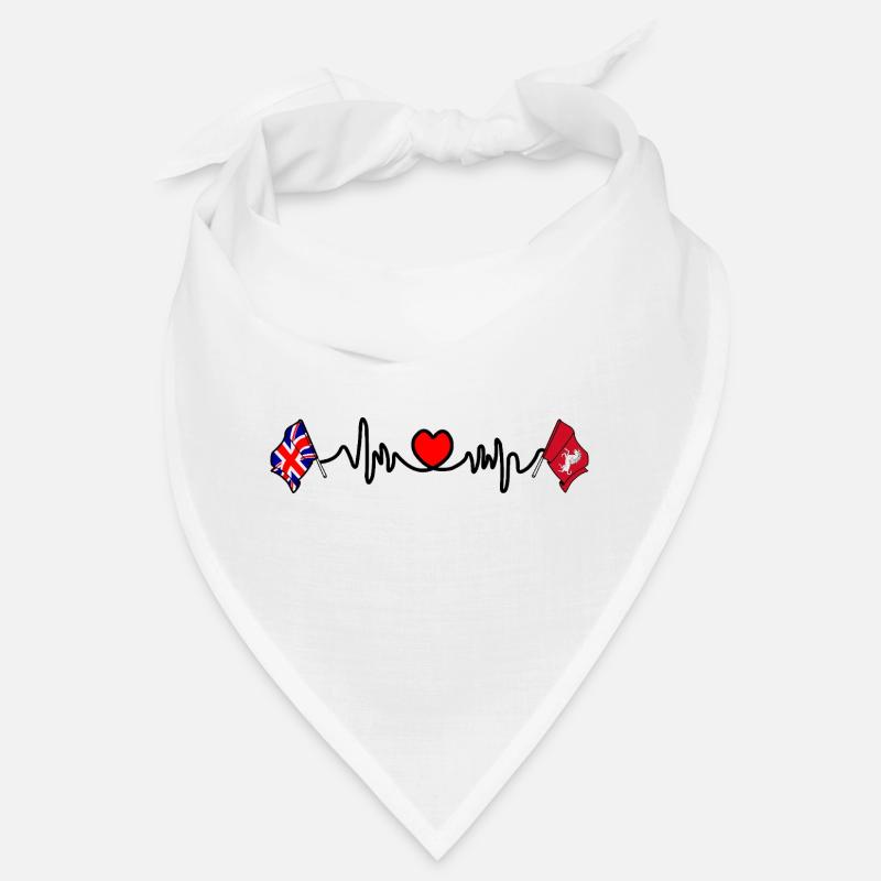 Drapeau du Kent + Battement de cœur + Drapeau du Royaume-Uni Bandana