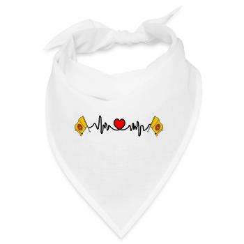 Lancashire Herzschlag-Flagge - Bandana - Weiß - Vorne