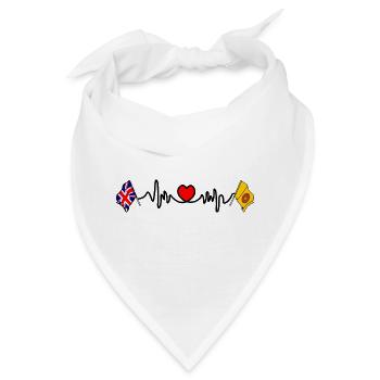 Herzfrequenz in Lancashire und Großbritannien - Bandana - Weiß - Vorne