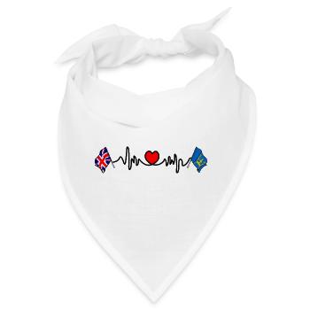 Suffolk & Great Britain Heartbeat - Bandana - Weiß - Vorne