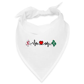 Devon & England Herzschlag - Bandana - Weiß - Vorne