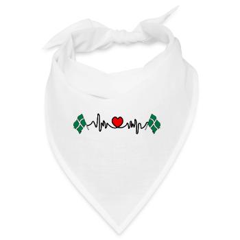 Devon-Flagge mit Herzschlag - Bandana - Weiß - Vorne