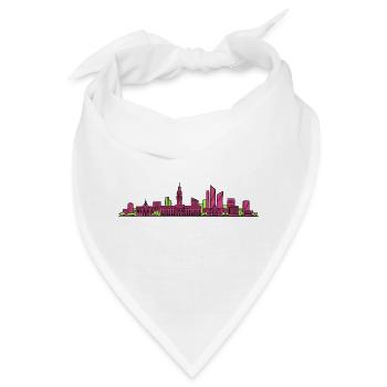 Lille City Skyline Glockenturm Moderne Linienkunst - Bandana - Weiß - Vorne