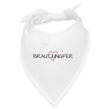 Brautjungfer Herz Junggesellinenabschied - Bandana - Weiß - Vorne