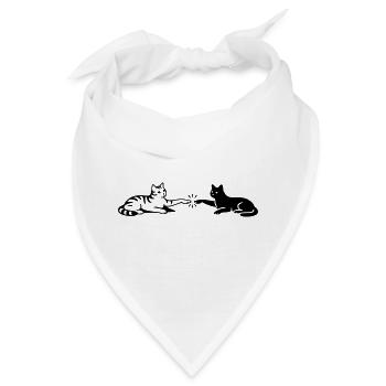 Katzen Berührung Pfoten Michelangelo - Bandana - Weiß - Vorne