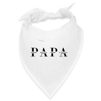 Horizontales PAPA Design in Schwarz für helle Mode - Bandana - Weiß - Vorne