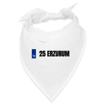 25 Erzurum Kennzeichen | Türkisches Kennzeichen - Bandana - Weiß - Vorne
