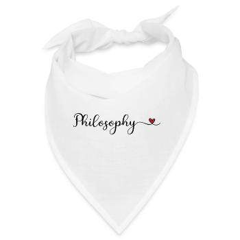 Niedliche Philosophie Typografie mit Herz - Bandana - Weiß - Vorne